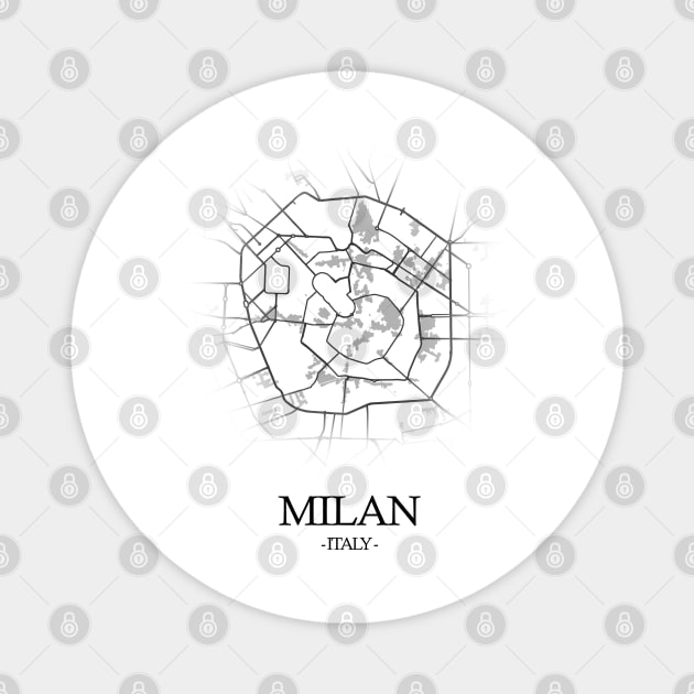 Milan City Map - Italy Cartography Magnet by SPAZE